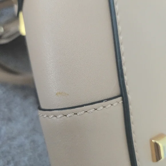 Valentino Garavani Leather Handbag with Gold Accents - Picture 10 of 17